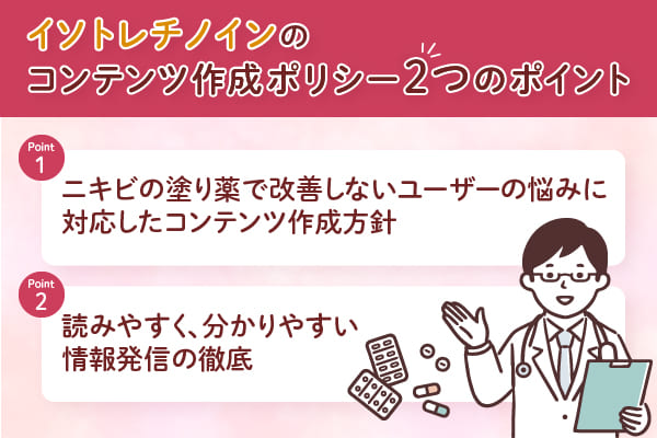 イソトレチノインのコンテンツ作成ポリシー2つのポイント
