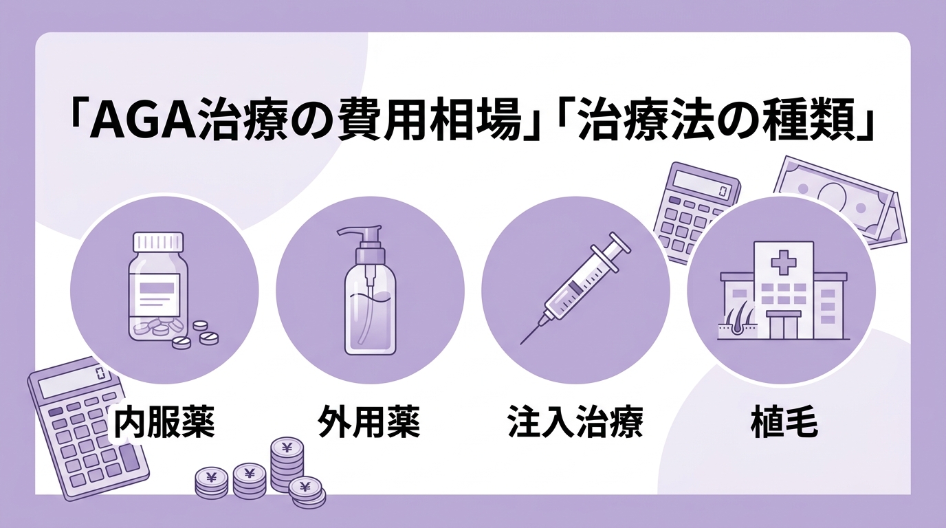 AGA治療の費用相場と治療法の種類