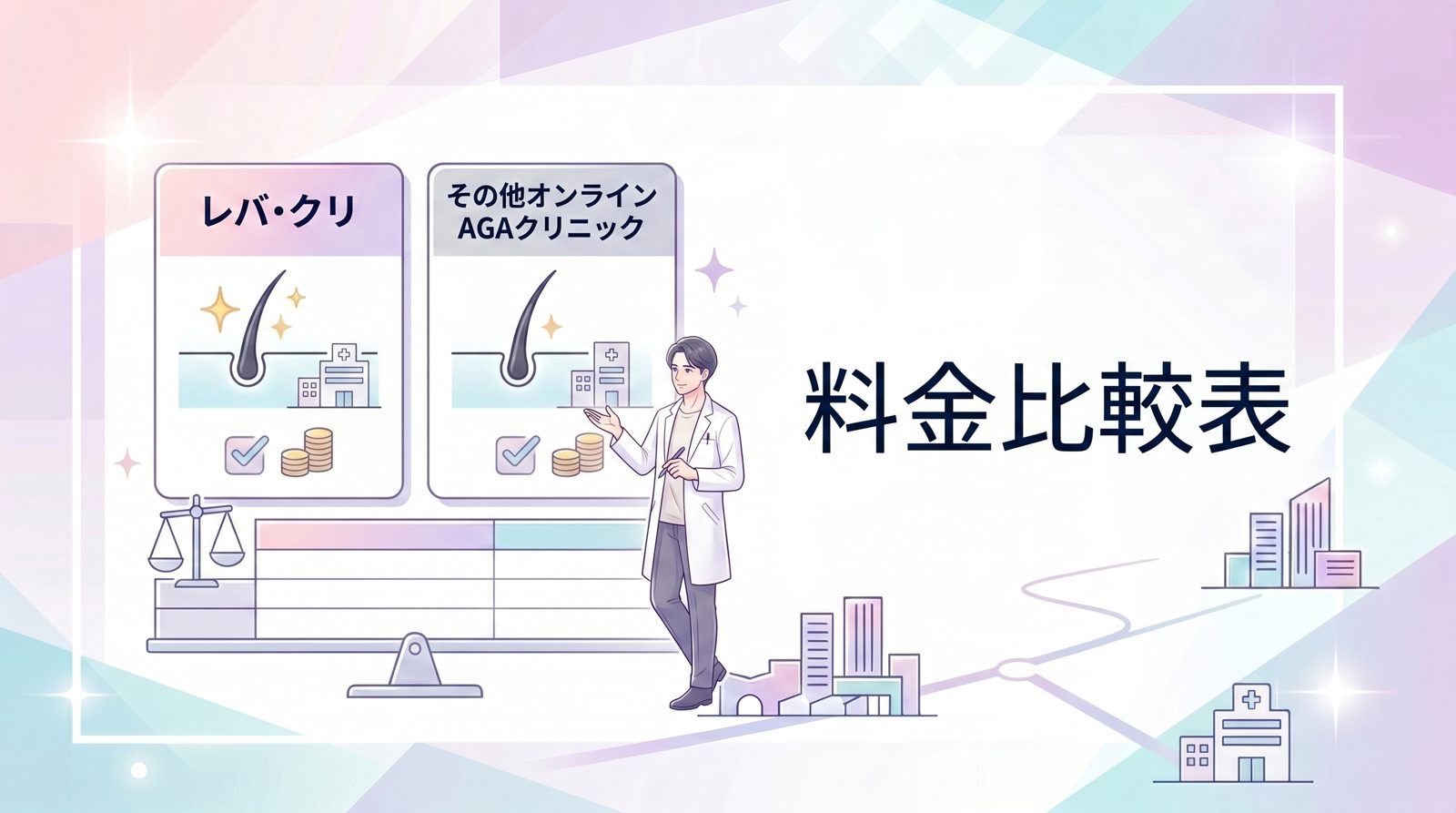 レバクリと他のオンラインAGAクリニックとの比較