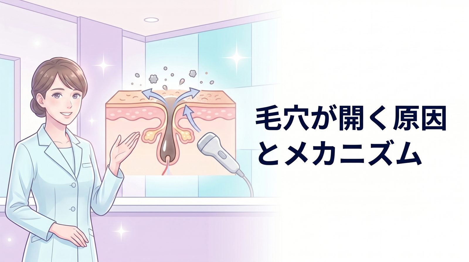 毛穴が開く原因とメカニズム