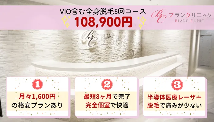 ブランクリニック比較全身