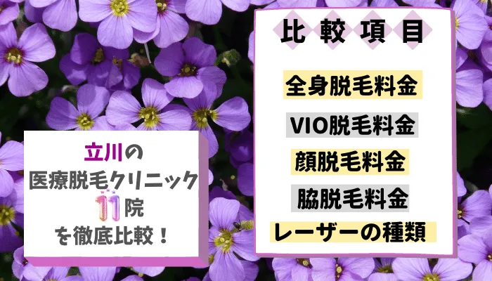 立川の医療脱毛クリニック11院を徹底比較！