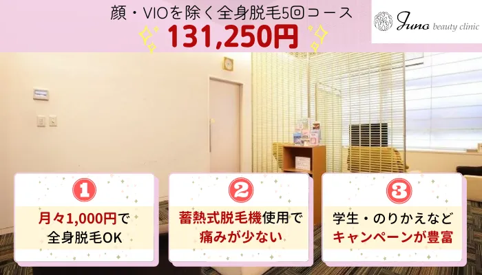 ジュノビューティークリニック渋谷比較全身