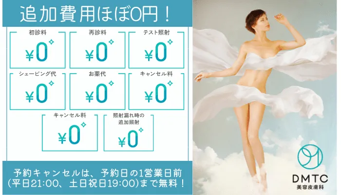 DMTC美容皮膚科追加費用