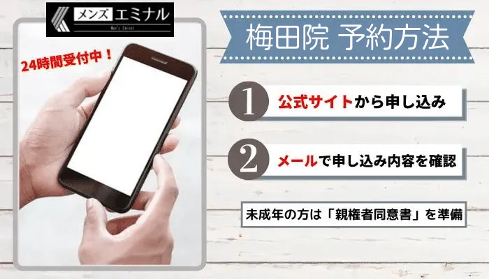 メンズエミナル梅田予約方法