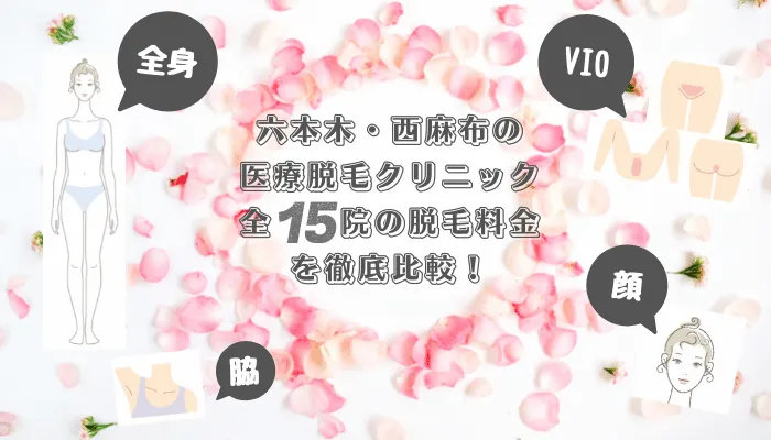 六本木・西麻布の医療脱毛クリニック全15院の脱毛料金比較