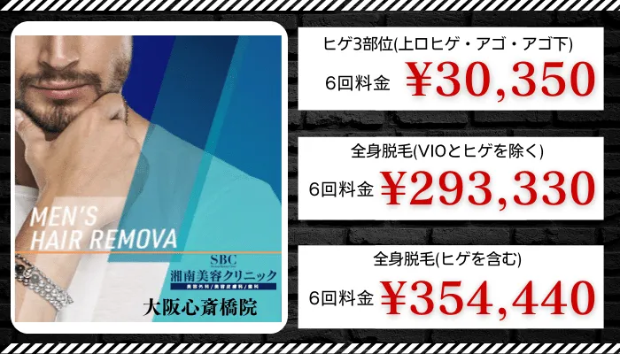 メンズ湘南美容クリニック心斎橋比較