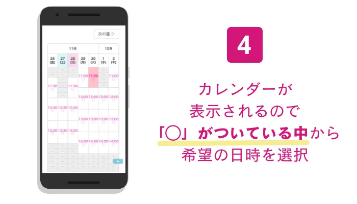 エミナルクリニック豊橋カウンセリング予約手順4
