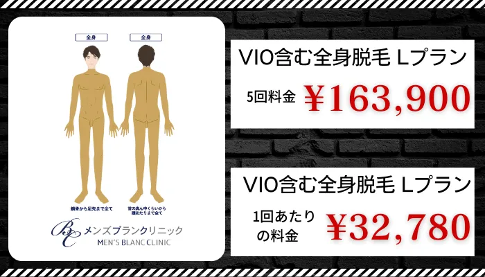 メンズブランクリニック全身料金