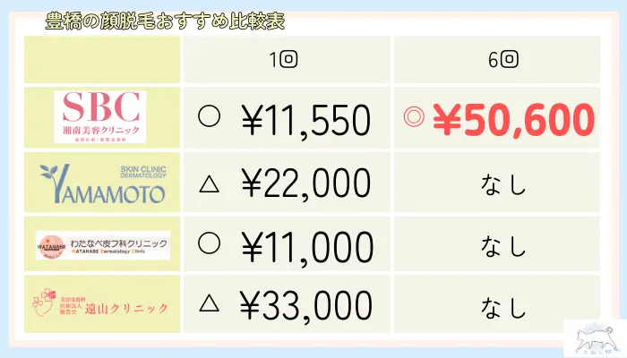 顔脱毛おすすめ4選豊橋