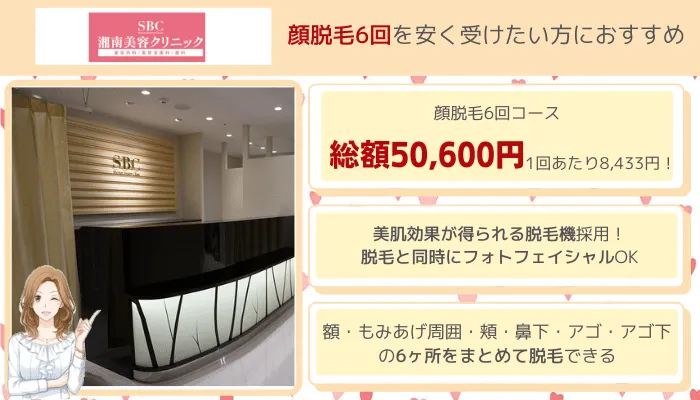 湘南美容クリニック顔脱毛比較