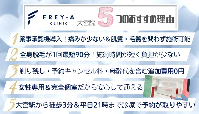 フレイアクリニック大宮5つのおすすめ理由