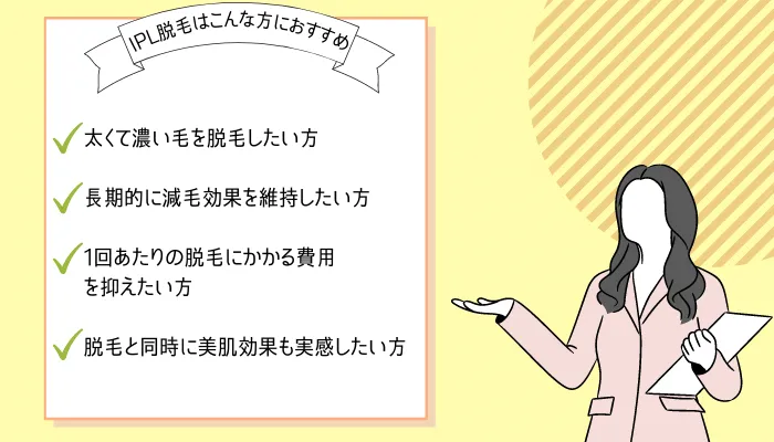 IPL脱毛はこんな方におすすめ
