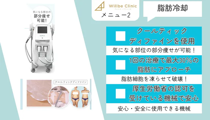 ウィルビークリニック医療ダイエットメニュー2