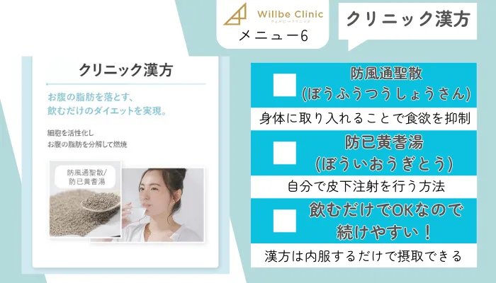 ウィルビークリニック医療ダイエットメニュー6