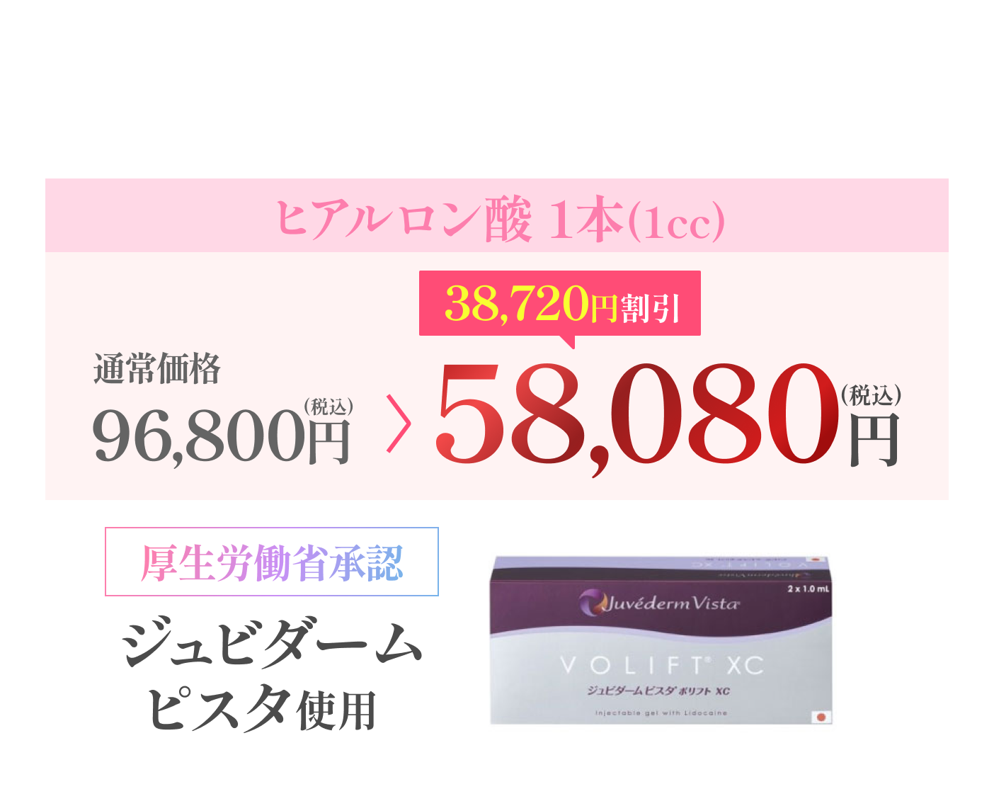 ヒアルロン酸1本 58,080円