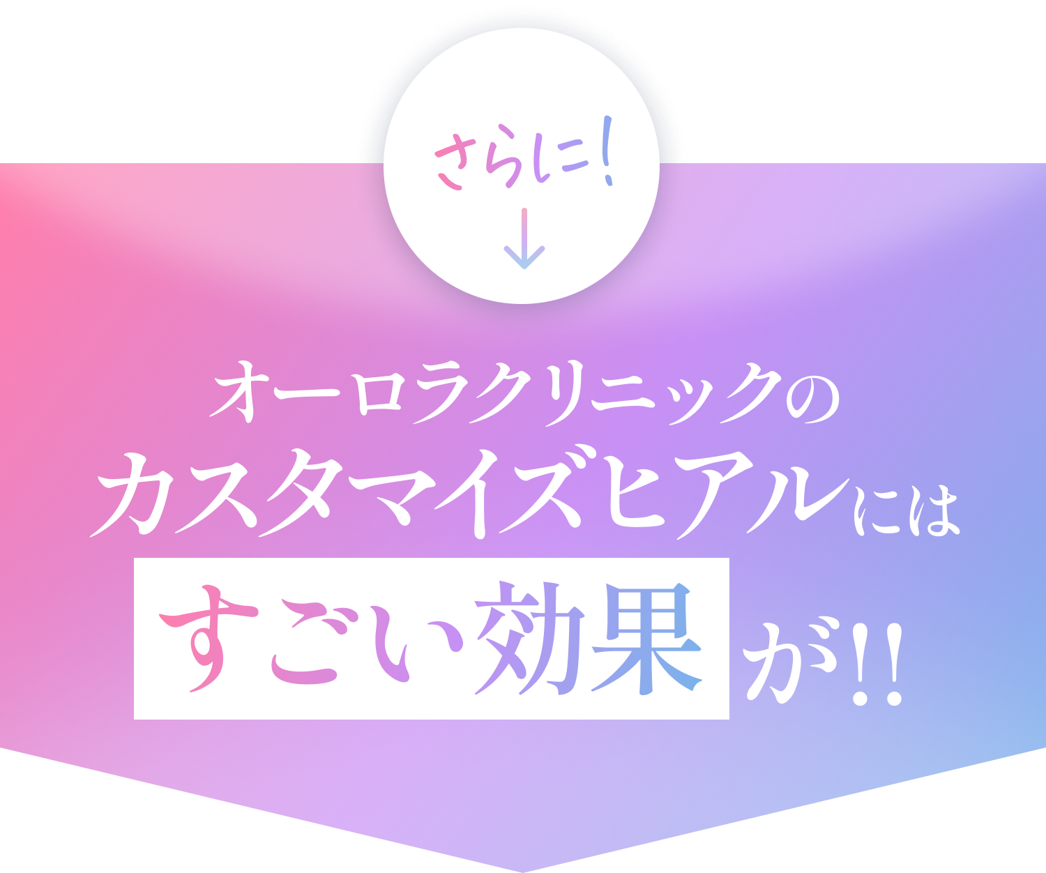 さらに! オーロラクリニックのカスタマイズにはすごい効果が!!